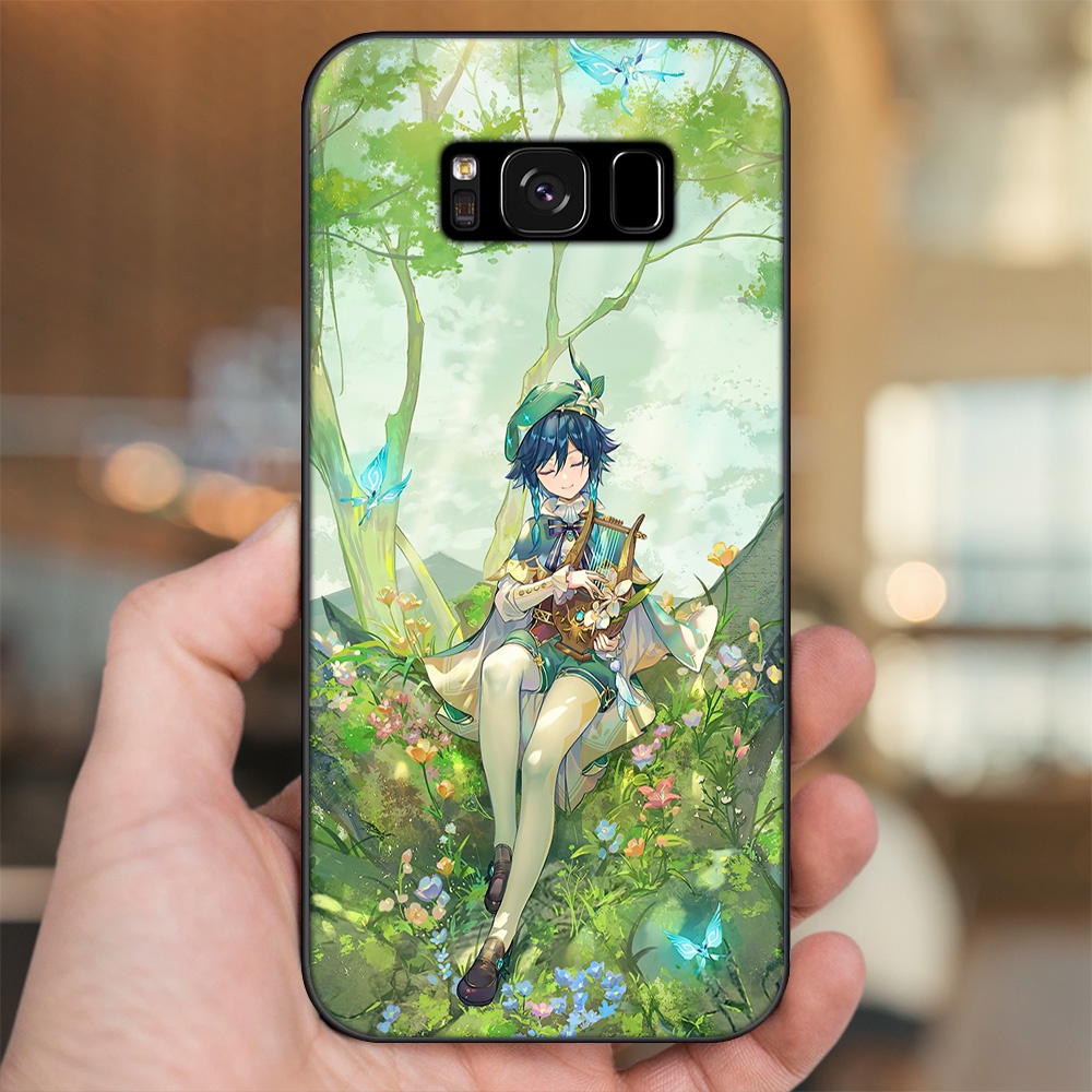 Ốp lưng Samsung S8, S8 Plus viền đen in hình Venti Genshin Impact