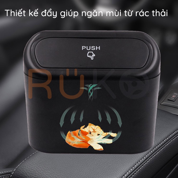 Thùng rác, thùng đựng đồ có nắp đậy ngăn mùi trên ô tô