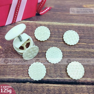 Khuôn trung thu 125g 6 mặt tròn hoa văn họa tiết Nhật Bản