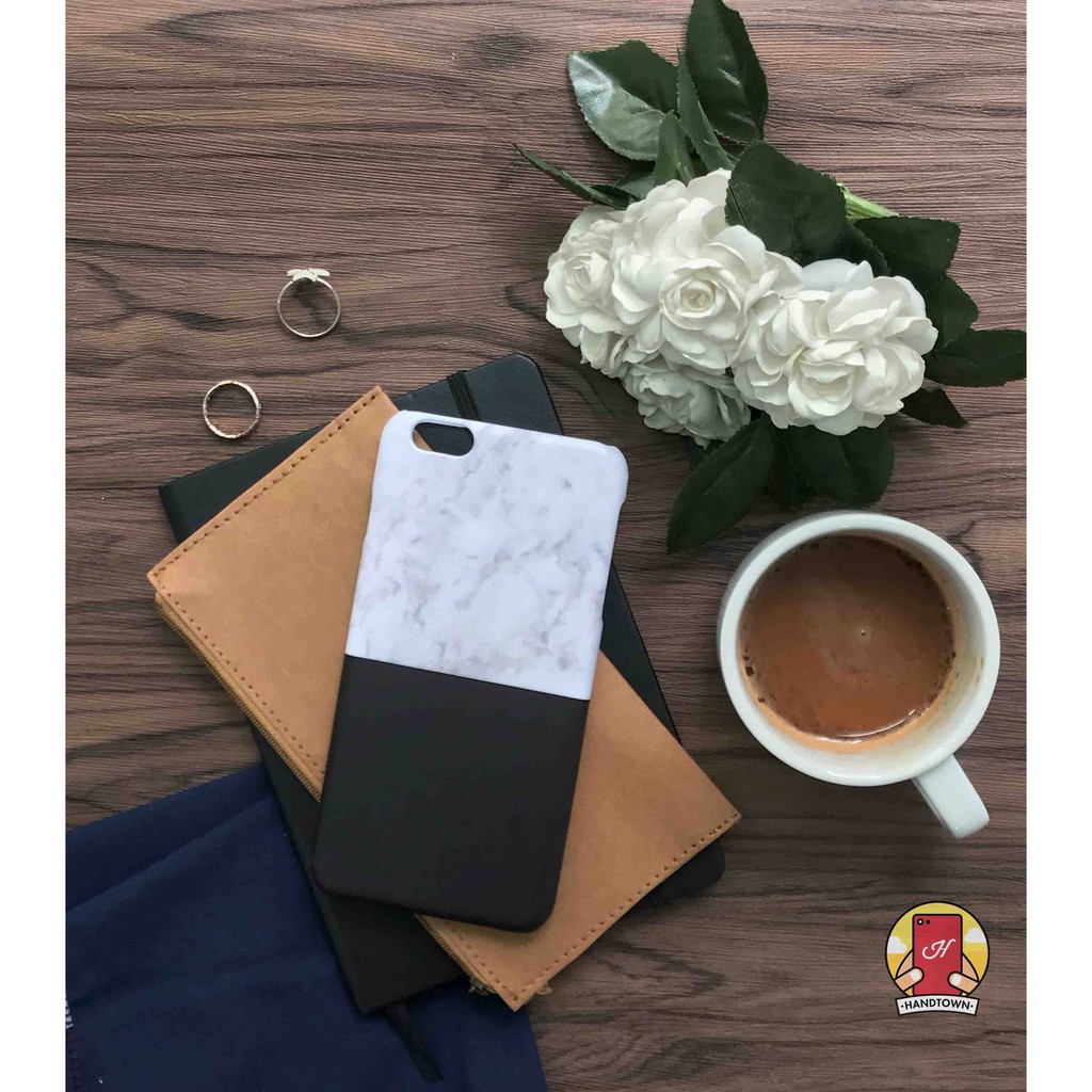 Ốp in họa tiết đá Marble đen trắng cho điện thoại iPhone/Samsung/Oppo/Sony