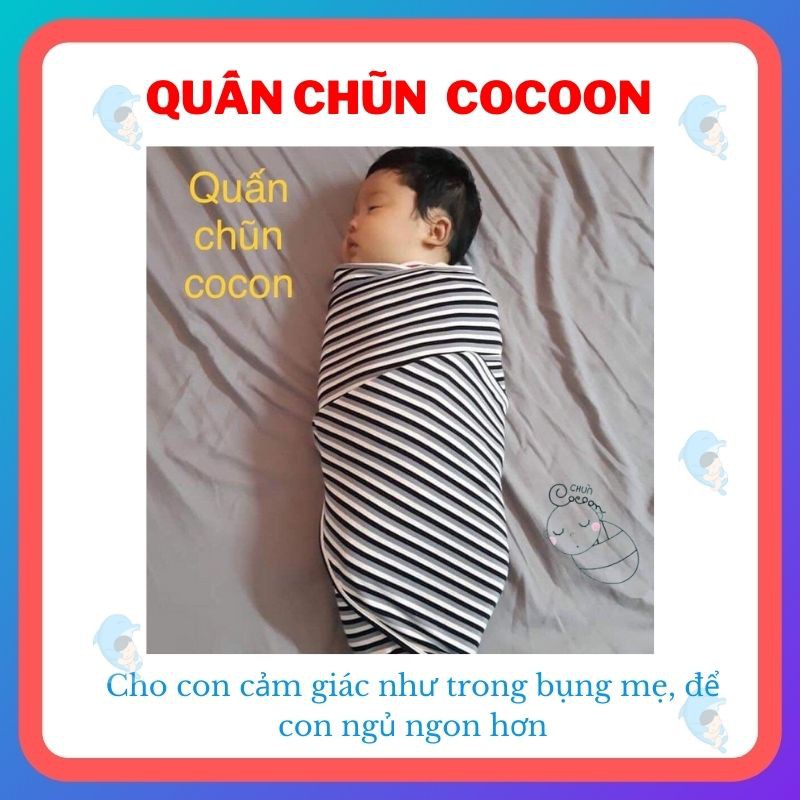 Quấn Chũn Cocoon Chính Hãng Co Dãn 4 Chiều Cho Bé Sơ Sinh Giúp Bé Ngủ Ngon Giảm Giật Mình, Giảm Quấy Khóc (2.5-7 Kg)