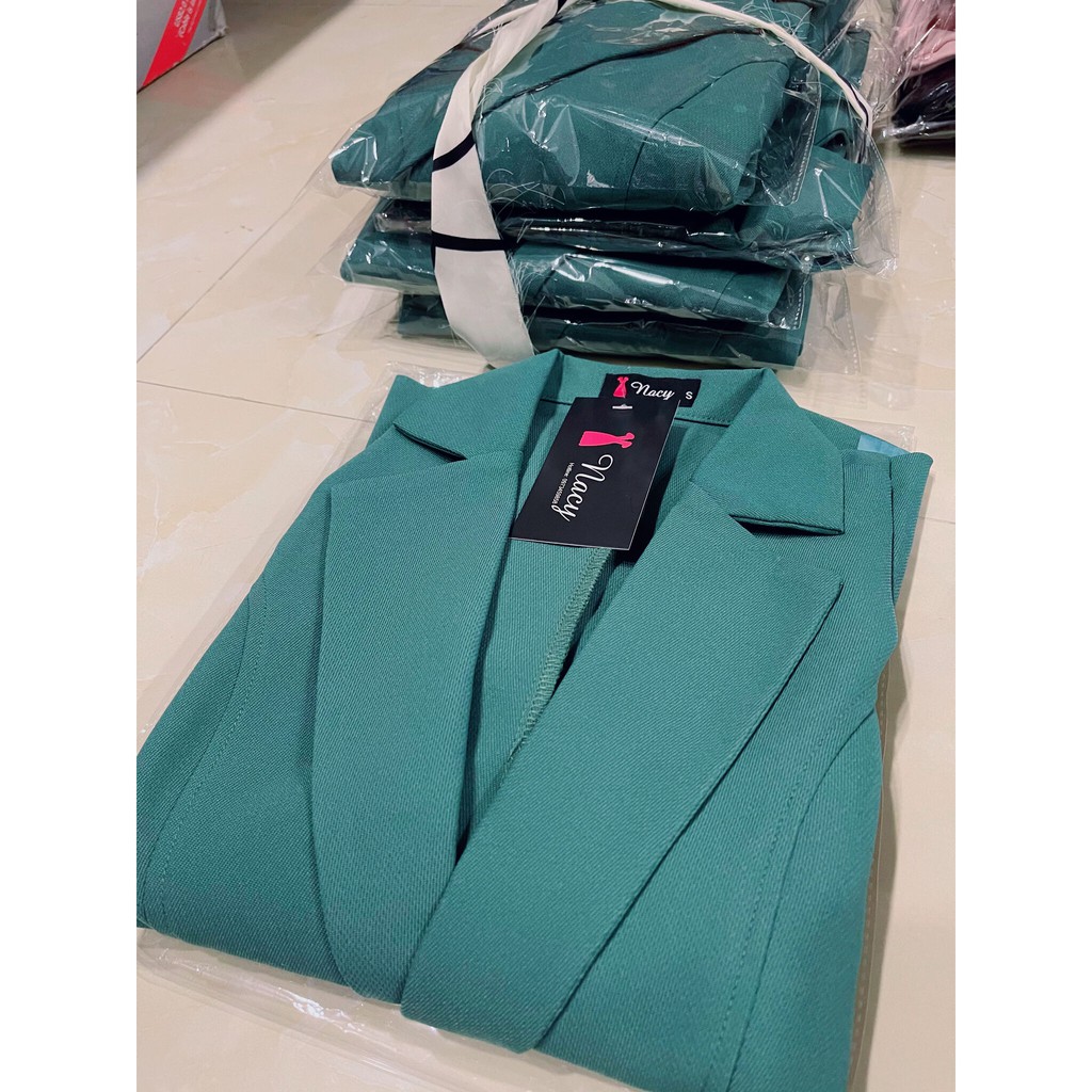Áo vest nữ tay lỡ. Áo vest công sở dáng ngắn 1 lớp có túi thật 2 bên đựng vừa điện thoại | BigBuy360 - bigbuy360.vn