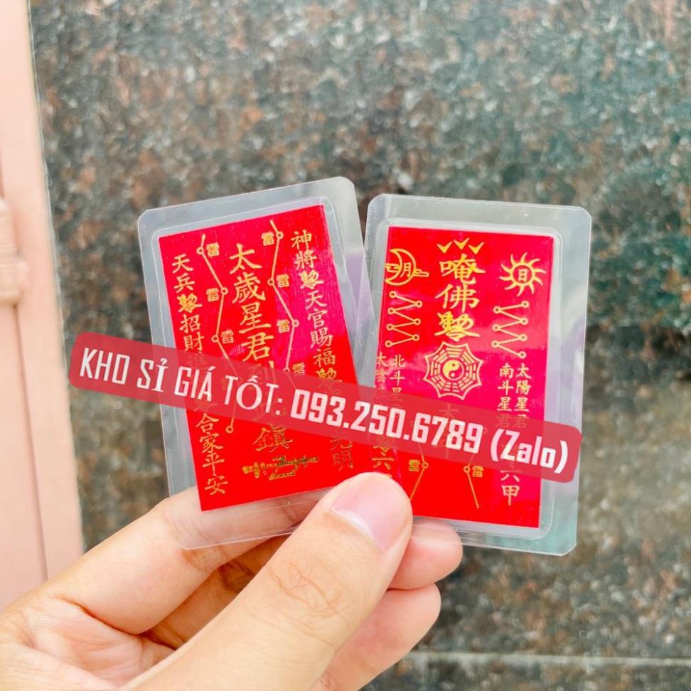 THẺ THÁI TUẾ ĐỎ ÉP PLASTIC , TIỆN ĐỂ TRONG BÓP VÍ