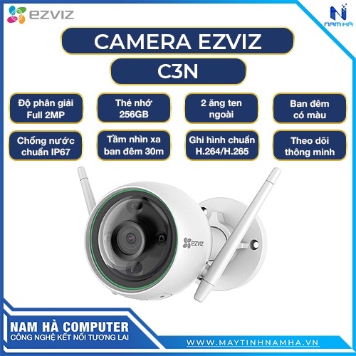 Camera Wifi Ezviz C3N 1080p 2.0M có màu ban đêm [hàng chính hãng bh 24 tháng]