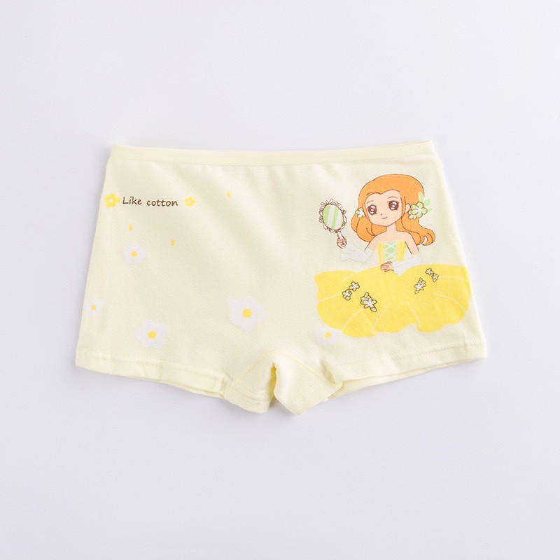 (QC3) sét 4 chiếc quần lót vải cotton in hình hoạt hình dễ thương cho bé gái