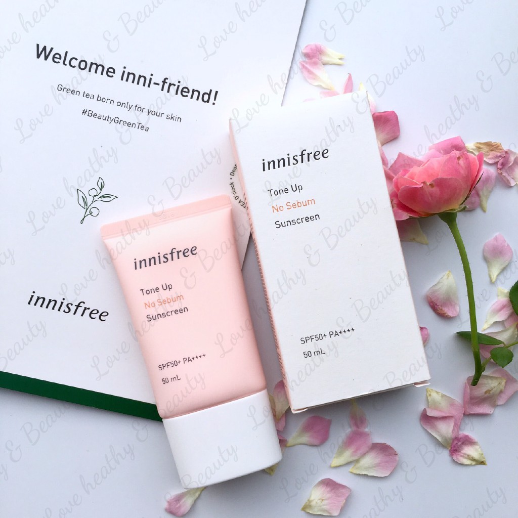 [Mẫu Mới] Kem Chống Nắng Kiềm Dầu Nâng Tone Da Trắng Hồng Innisfree No Sebum Tone Up SPF50+ Bảo Vệ Da Tốt Chống Tia UV