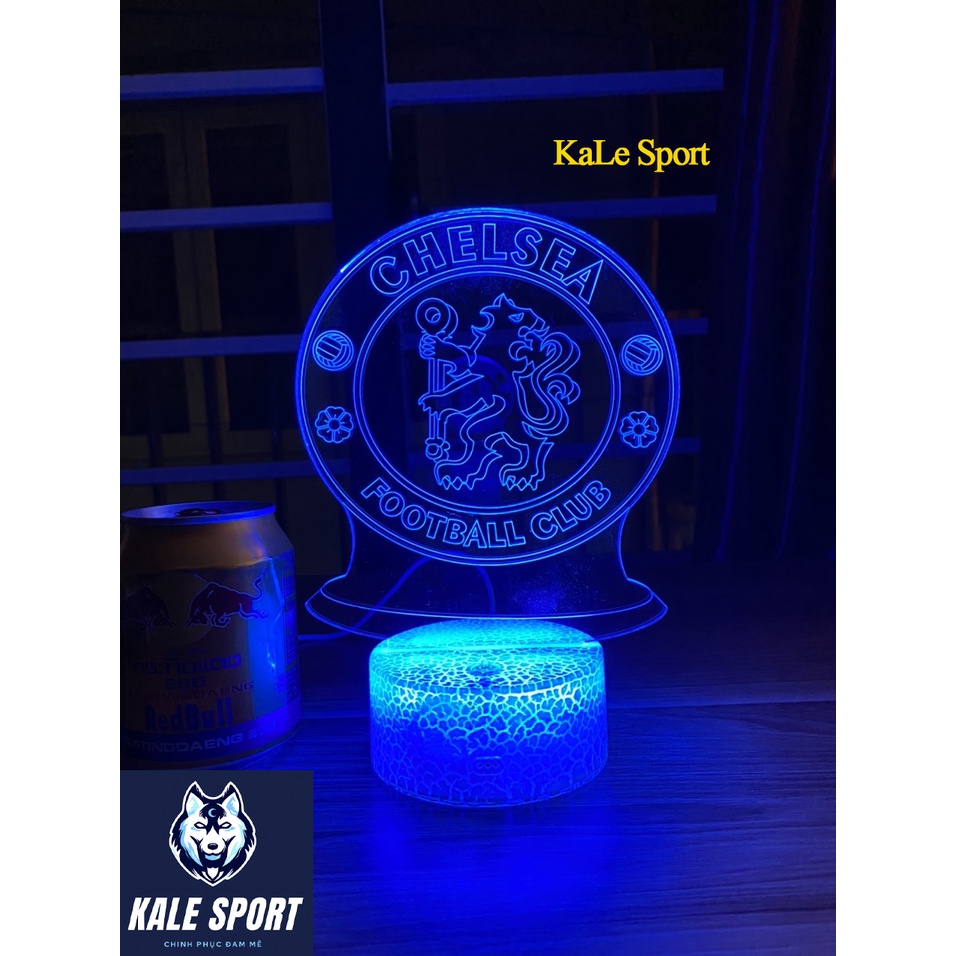 Đèn ngủ 3D các CLB bóng đá đế pha lê kèm điều khiển từ xa - Đèn Led 16 màu