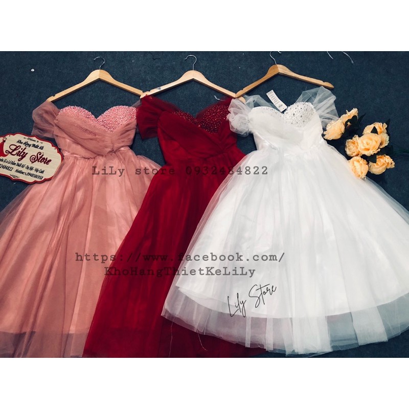 MS1452V  ĐẦM CUP BÍ SOẮN HOA ĐÍNH ĐÁ kết tay (ảnh và video thật 10000%)