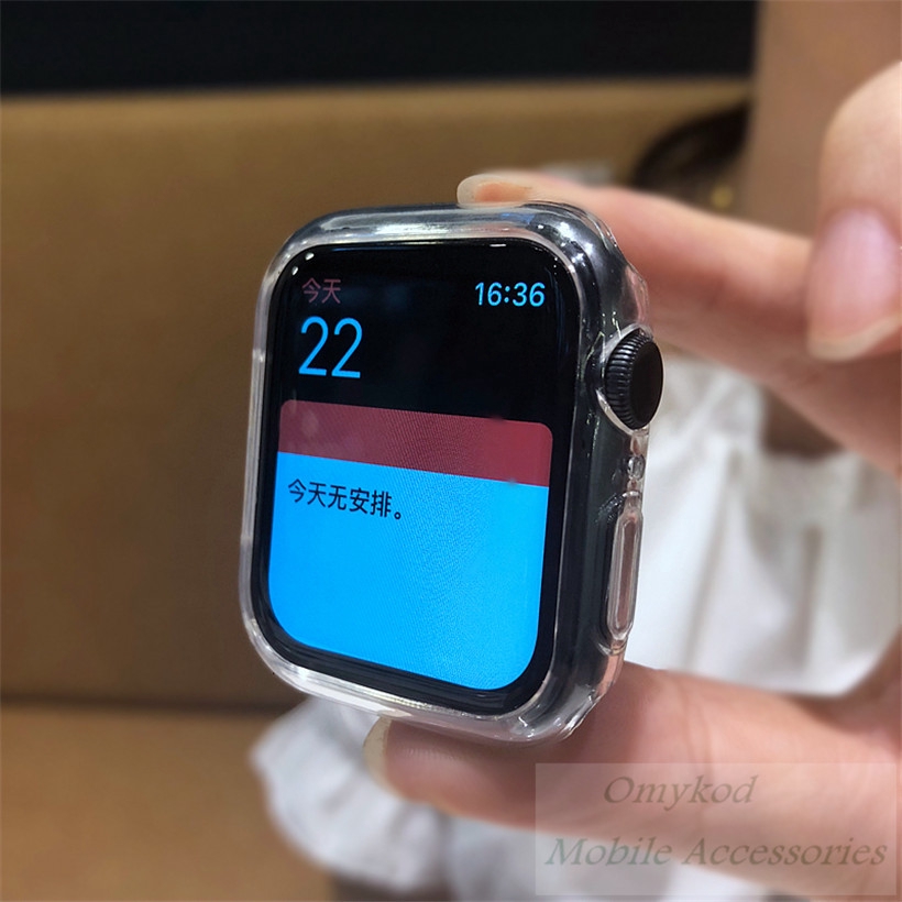 Vỏ silicone trong suốt cho màn hình đồng hồ Apple Watch 5 / 4 / 3 / 2 / 1 40mm 44mm