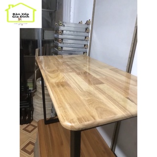 Bàn làm việc gỗ cao su chân sắt gấp 50*100*75