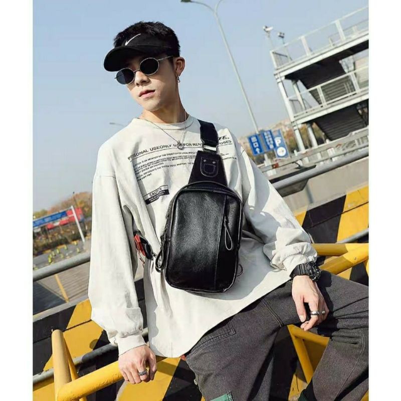 Túi Đeo Chéo Nam Da Cao Cấp Đeo Bao Tử / Túi Xách Chéo Nam / Trạm Shop | BigBuy360 - bigbuy360.vn