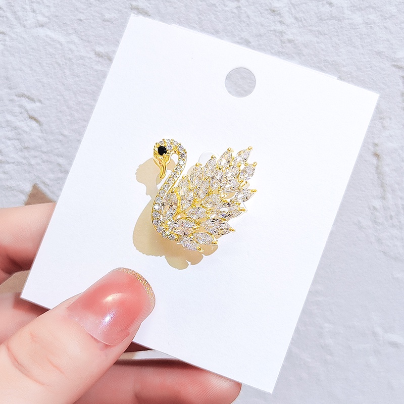 Trâm cài áo JIUDUOLAN hình chim hồng hạc phong cách thanh lịch cao cấp cho nữ