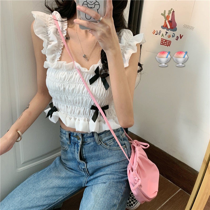 Áo Hai Dây Đính Nơ Thời Trang Nữ Tính