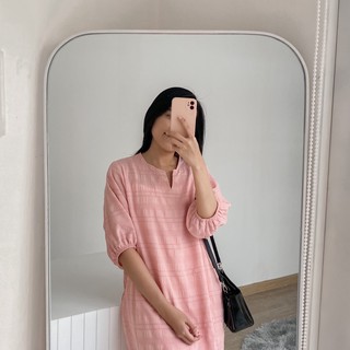 Đầm suông tay phồng (hồng)