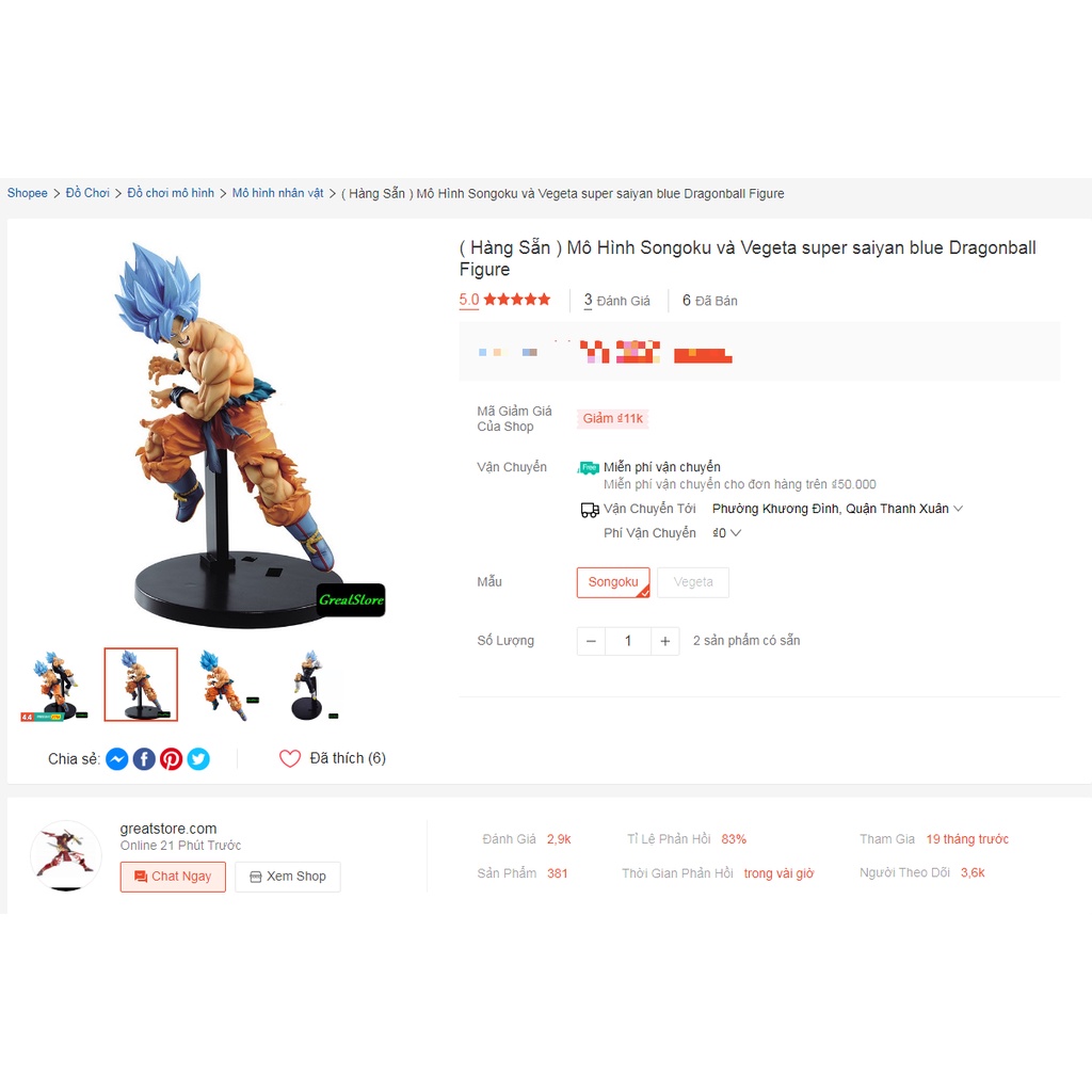 Mô Hình Songoku và Vegeta super saiyan blue Dragonball Figure