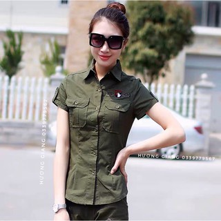 Áo sơ mi nữ thời trang lính cao cấp