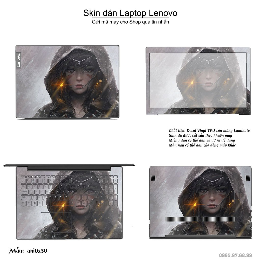 Skin dán Laptop Lenovo in hình Anime image (inbox mã máy cho Shop)