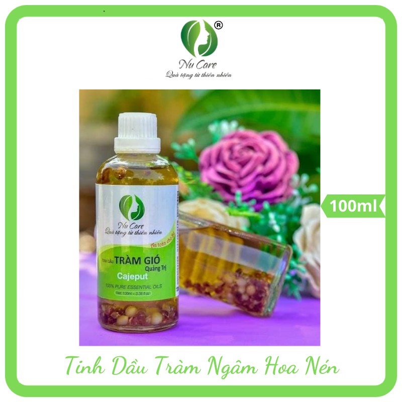 Tinh dầu Tràm Gió ngâm Hoa Nén 100ml giữ ấm, xông phòng, giảm ho, phòng cảm, an toàn cho bé