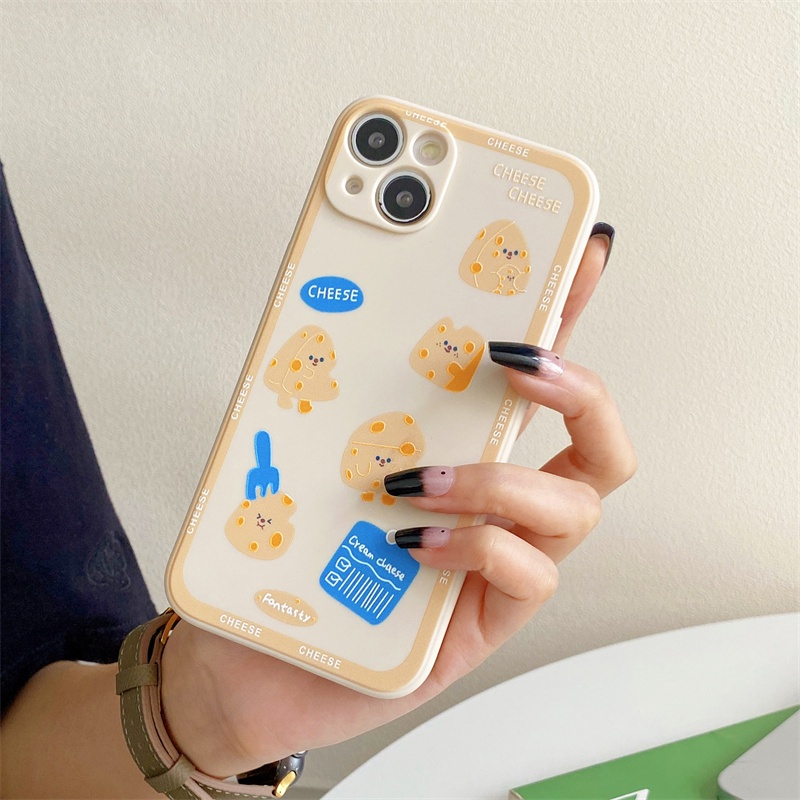 Ốp Điện Thoại Mềm Họa Tiết Phô Mai Hoạt Hình Sáng Tạo Có Giá Đỡ Cho Iphone 13 6 6s 7 8 Plus X S Max 12 Mini 11 Pro Max