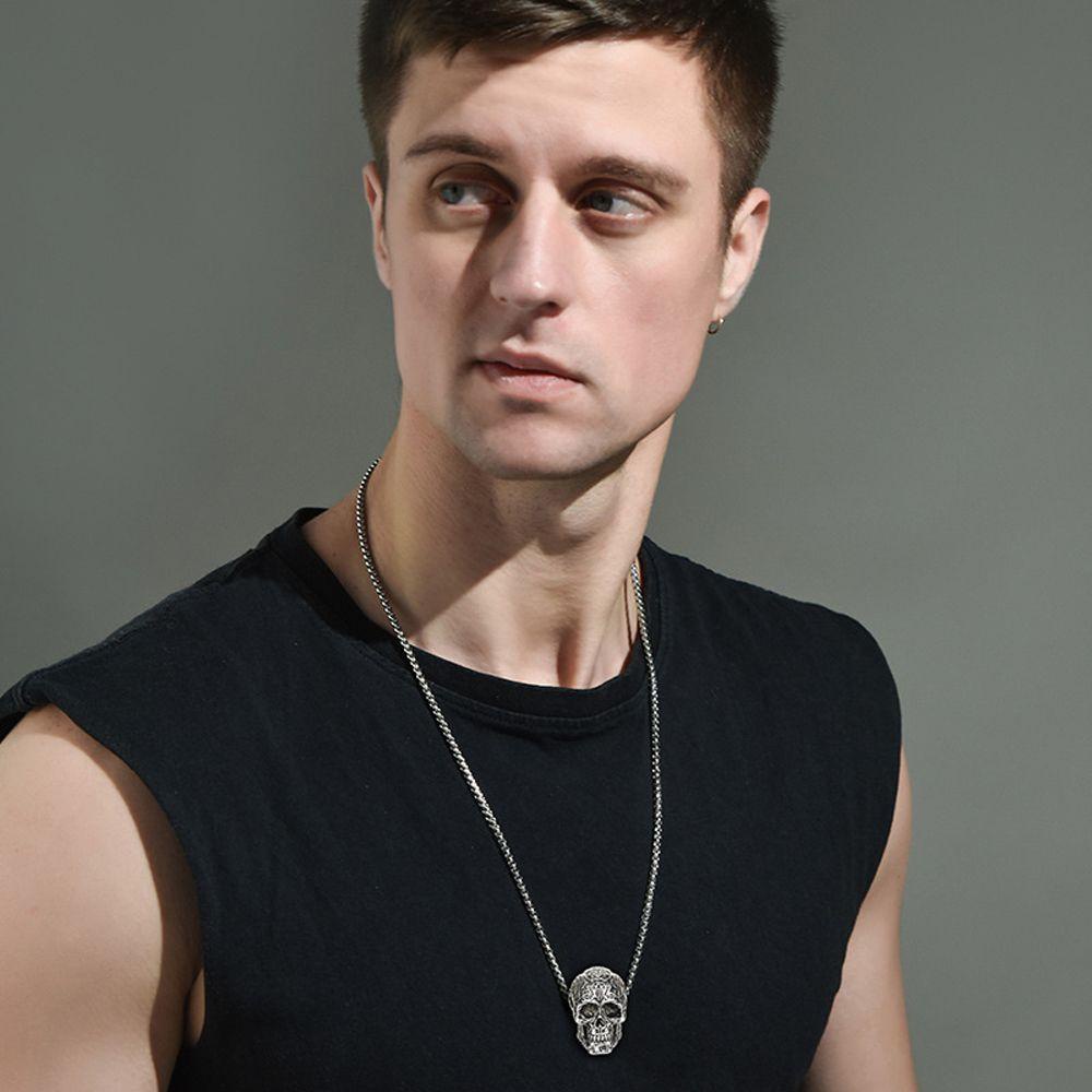 Vòng cổ Inox MặT HìNh ĐầU Lâu Cá TíNh ThờI Trang Cho Nam