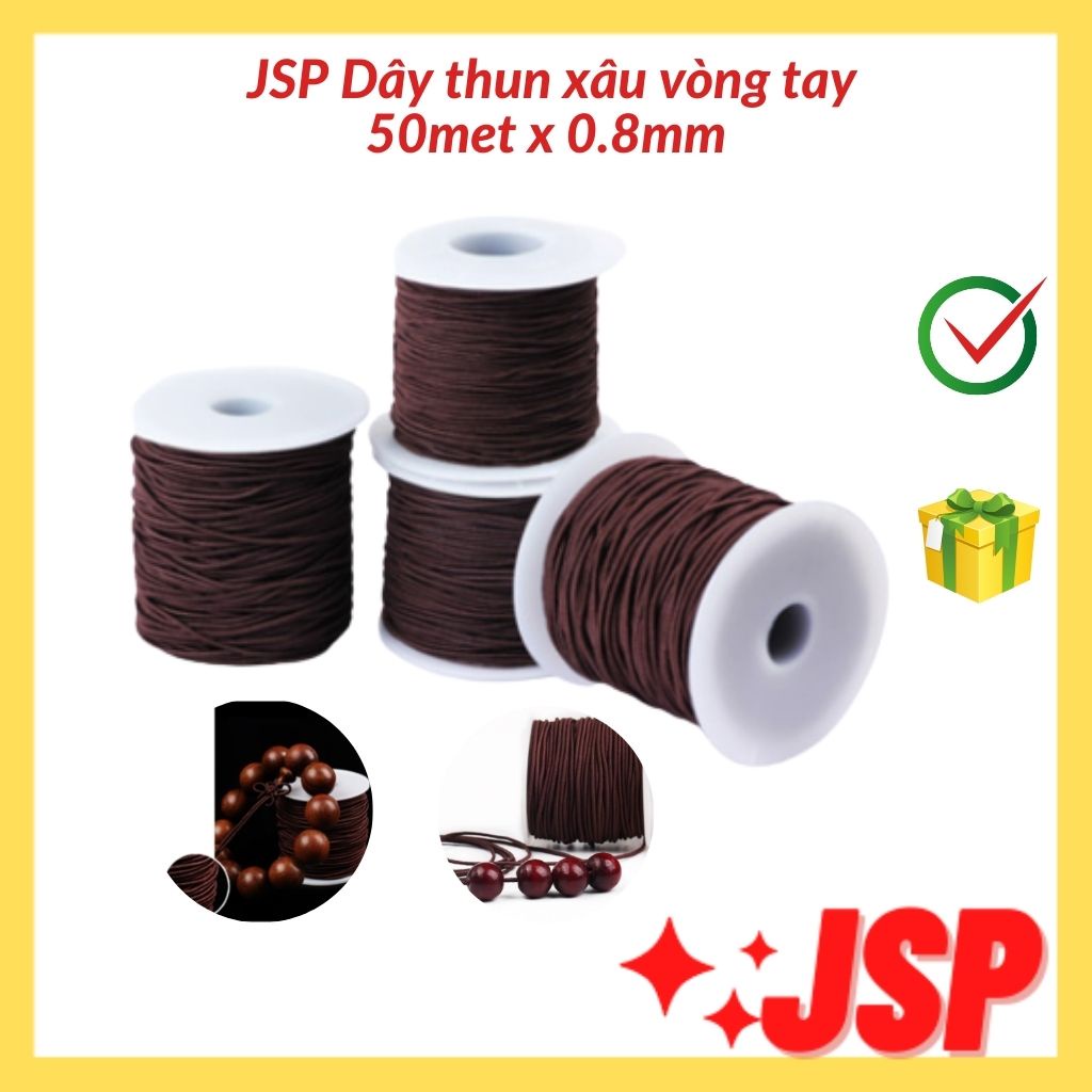 Dây xâu chuỗi hạt thun co giãn 0.8mm x 50m dây làm vòng tay dây xâu vòng JSP.