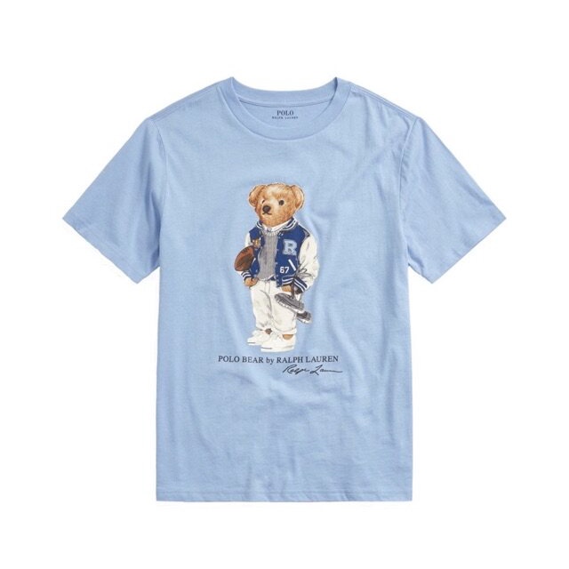 Áo polo Vải Cotton In Hình Gấu Ralph Lauren Cá Tính Cho Nam Và Nữ