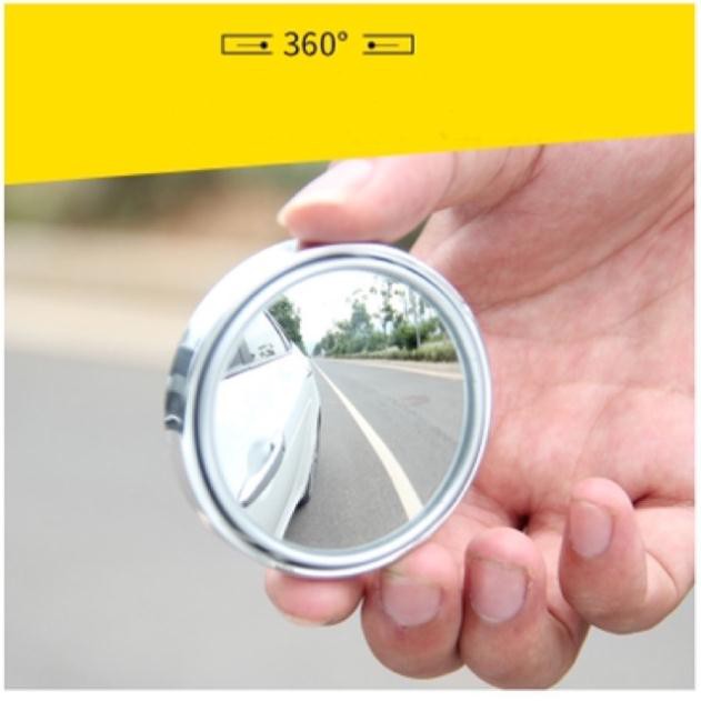 Bộ 2 Gương cầu lồi 360 độ Xóa điểm mù gắn Kính chiếu hậu xe hơi, ô tô CÓ VIỀN BAO và loại không có viền