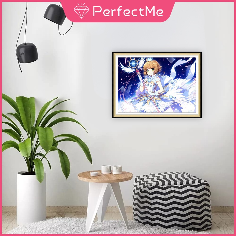 Bộ Tranh Đính Đá 5D Tự Làm 30x40cm Hình Nhân Vật Phim Hoạt Hình Sakura Trang Trí Nhà Cửa