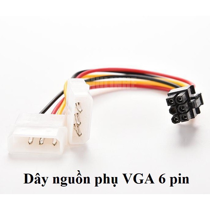 Dây nguồn VGA rời 6 pin. Cáp nguồn phụ 12V cho card màn hình