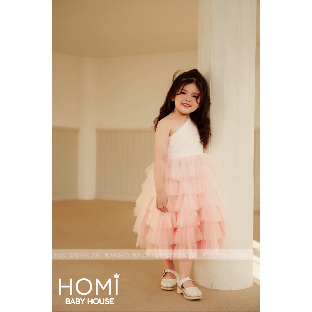 Váy công chúa Yuri cho bé gái  HOMI BABY HOUSE đầm công chúa chéo vai Ombre tầng cho bé gái dự tiệc dạo phố
