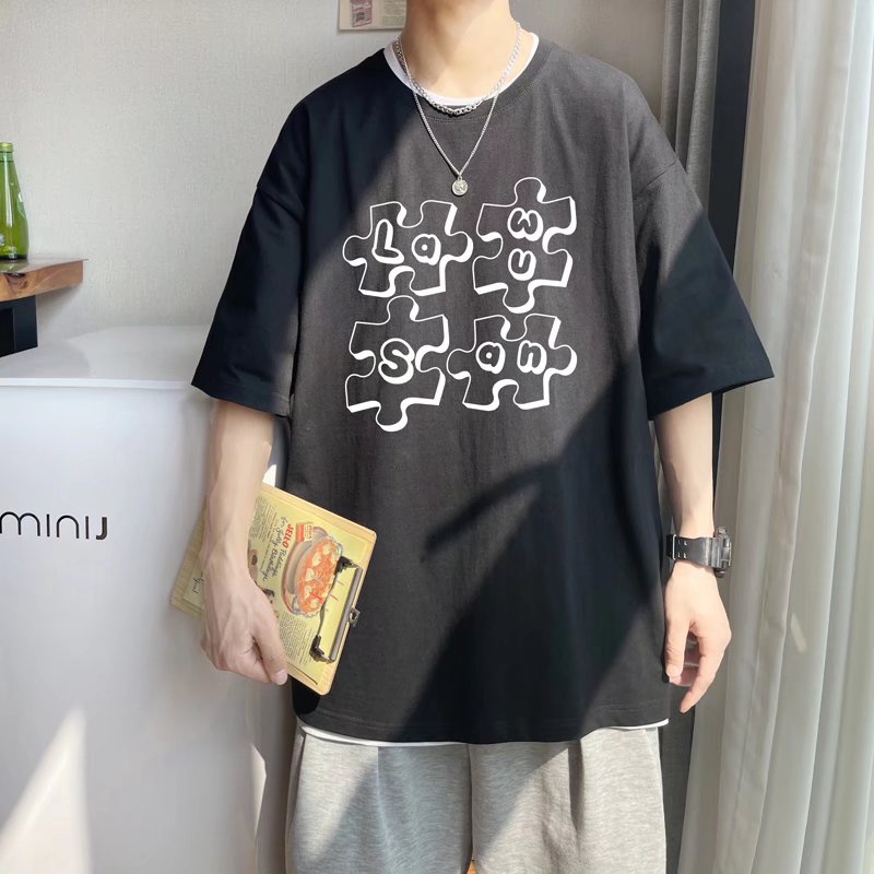 Áo Thun Tay Ngắn Dáng Rộng In Chữ Phong Cách Hip Hop Hàn Quốc Thời Trang Mùa Hè Cho Nam Và Nữ size M-5XL