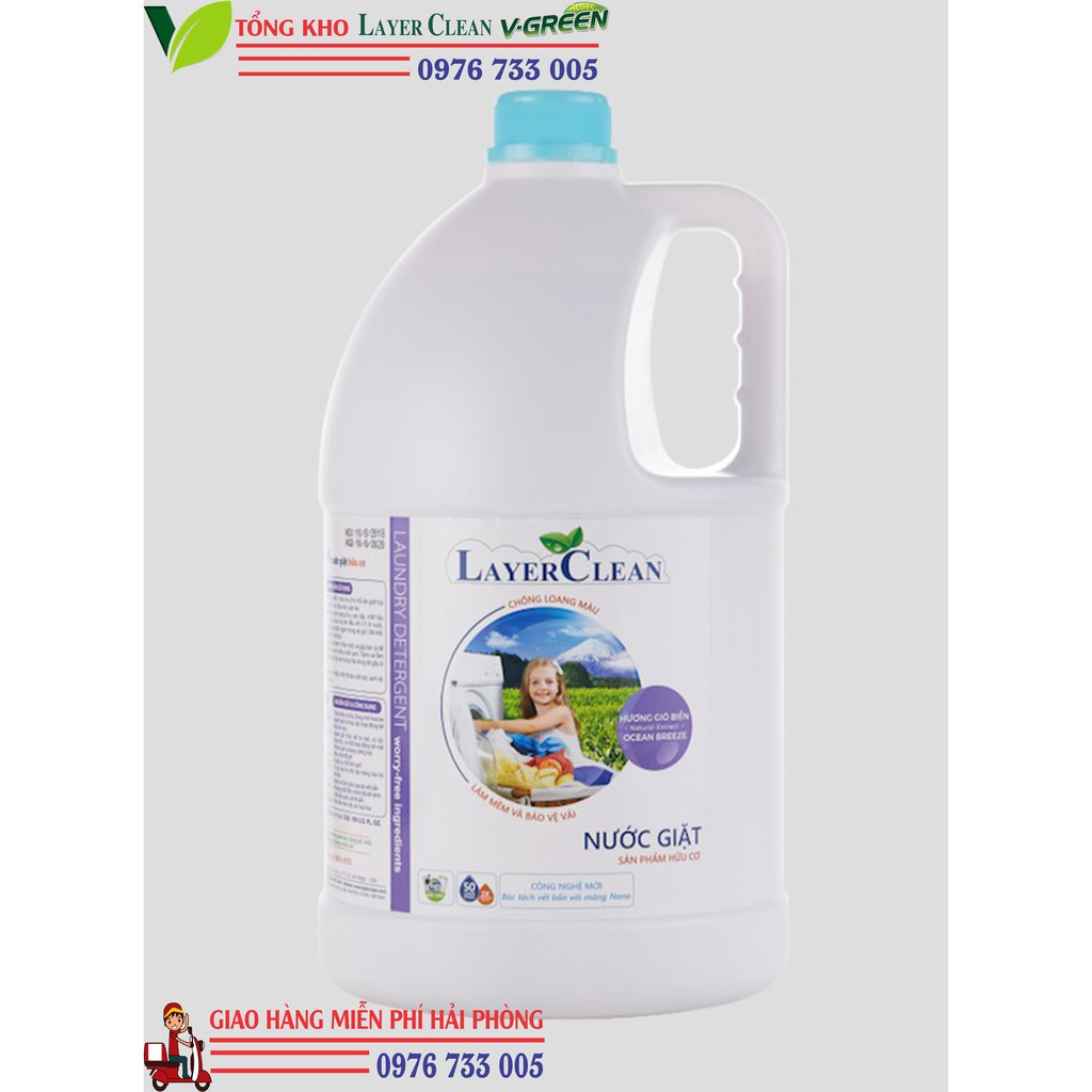 Nước giặt hữu cơ layer clean hương gió biển 5 lít (sản phẩm đến từ thiên nhiên)