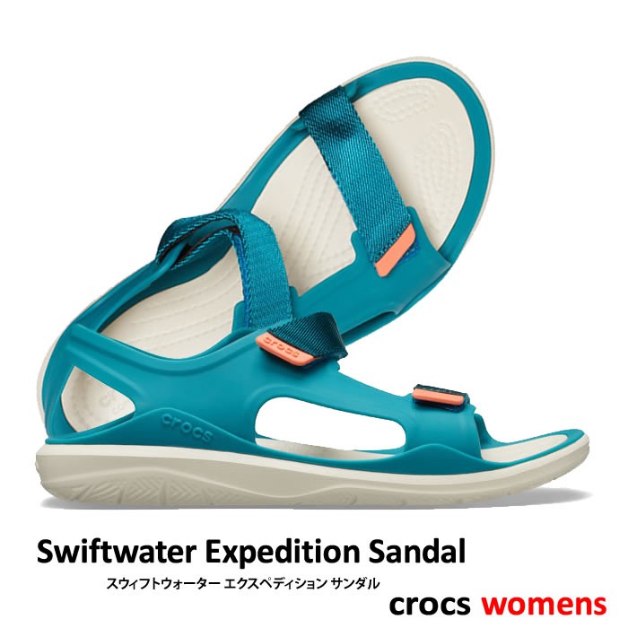 dép sandal quai ngang nhựa cá sấu swiftwaterwave expedition cho nữ đi mưa, lội nước, đi biển, chống hôi chân