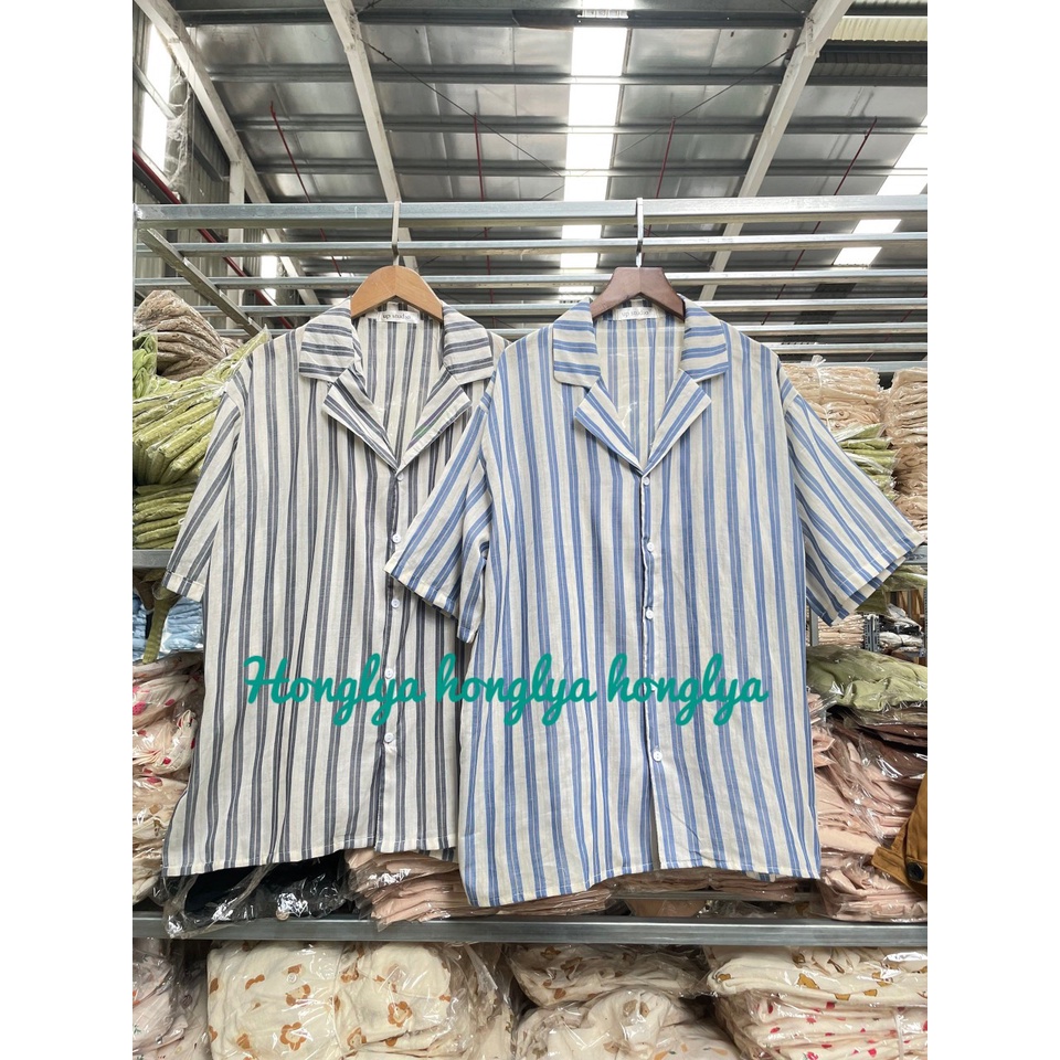 Sơ mi kẻ sọc ngắn tay hottrend mới