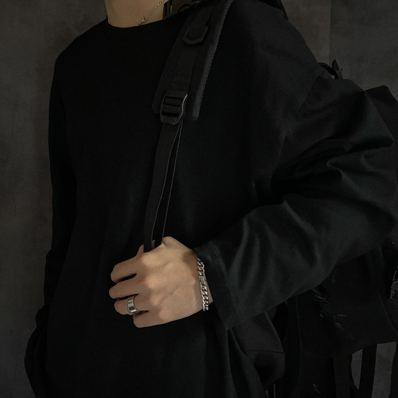 Vòng Tay Dây Xích Bằng Thép Titanium Phong Cách Hip Hop 19987