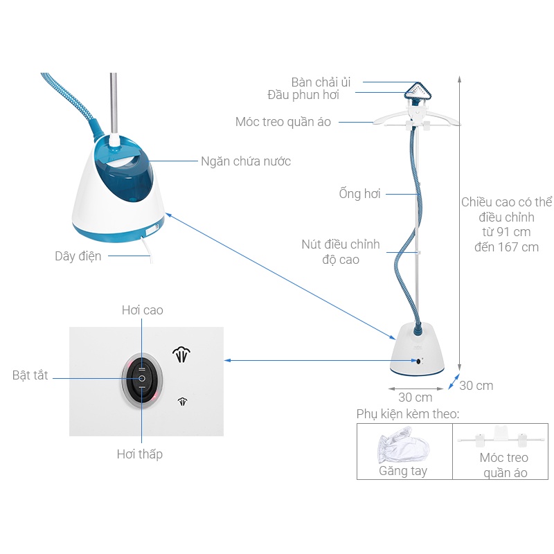 [Hàng chính hãng] Bàn là hơi nước đứng Tefal IT2460E0