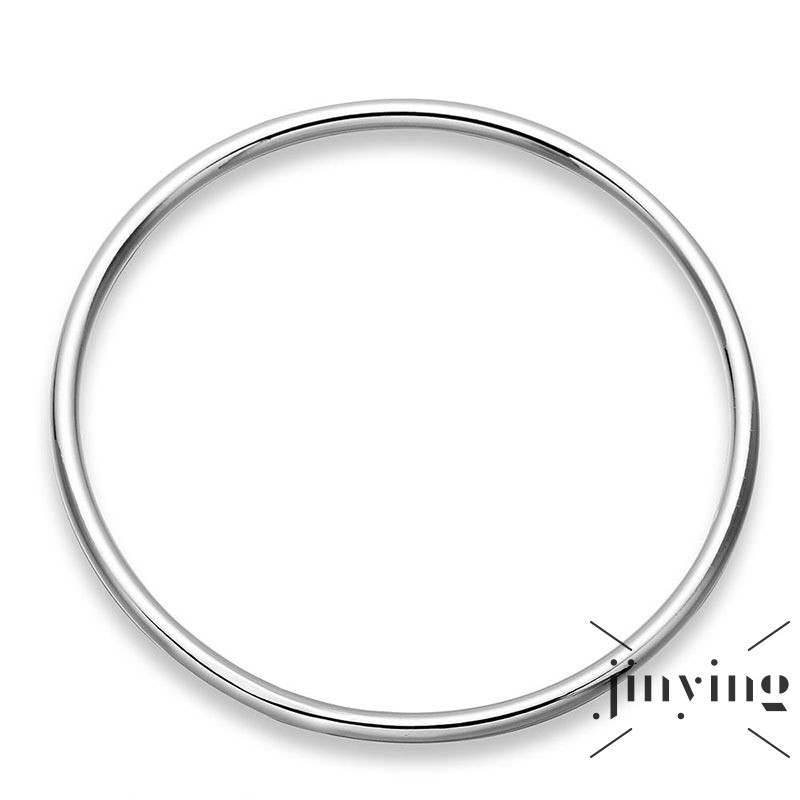 GETNOIVAS Vòng đeo tay tròn mạ bạc 925 thời trang dành cho nam và nữ 3mm