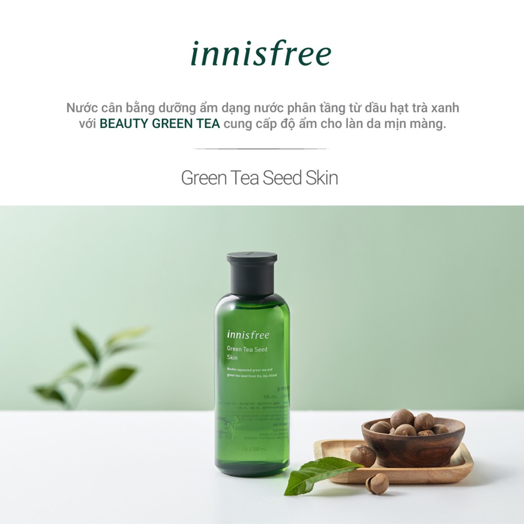 [Mã FMCGMALL -8% đơn 250K] Nước cân bằng độ ẩm innisfree Green Tea Seed Skin 200ml | BigBuy360 - bigbuy360.vn