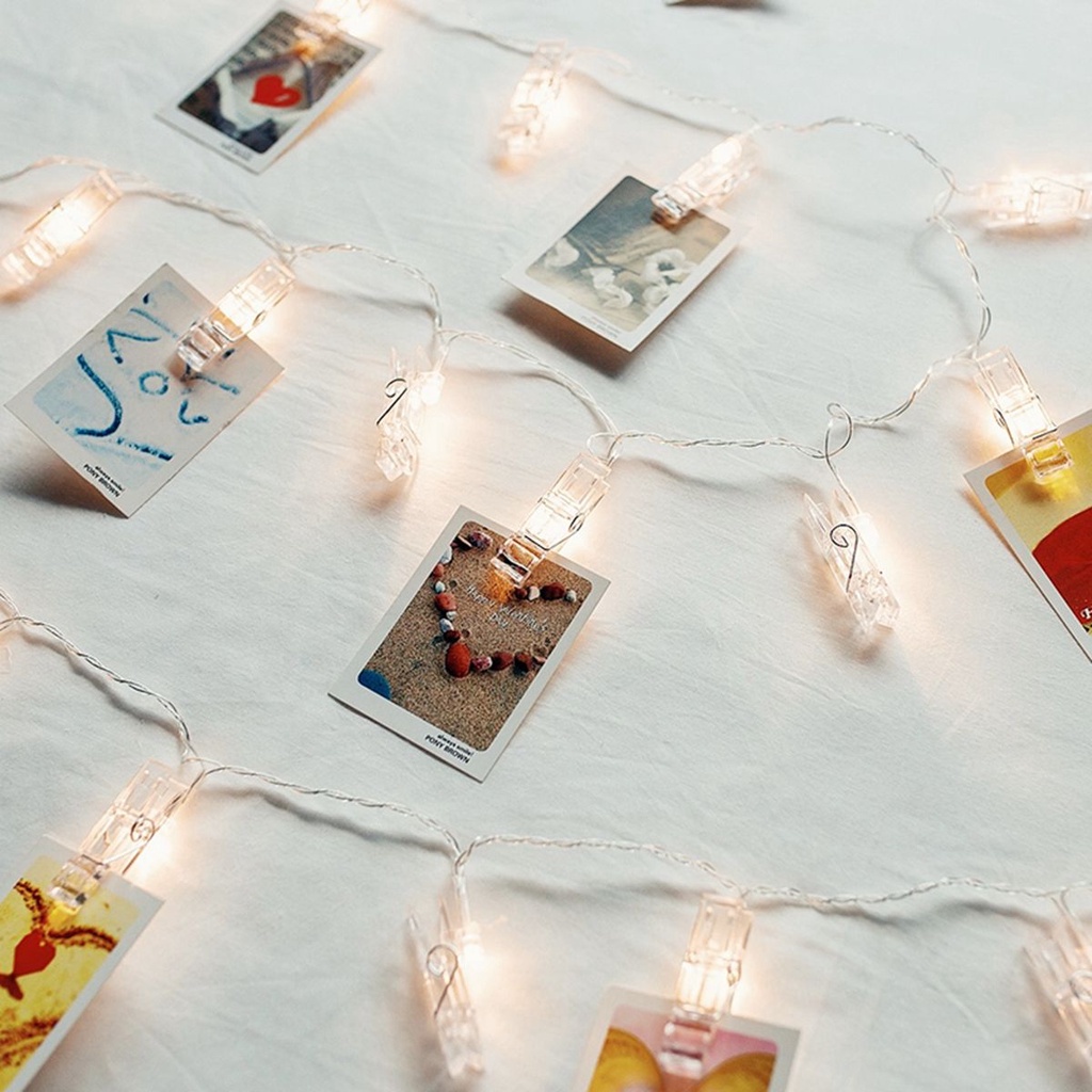 Dây Đèn Led 20 Bóng Có Kẹp Treo Ảnh Trang Trí Giáng Sinh