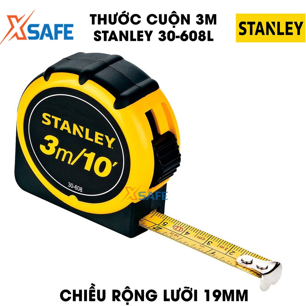 Thước cuộn STANLEY lưỡi thép dẻo Thước cuộn cầm tay vỏ nhựa ABS bọc cao su bền bỉ, dòng thước cuộn thế hệ mới