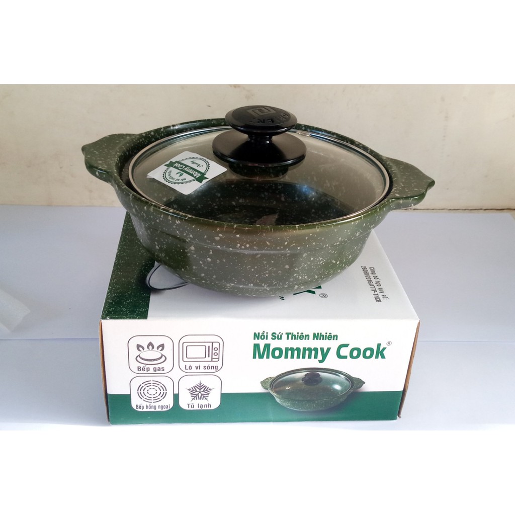 Nồi lẩu sứ vân đá ngọc bích Mommy Cook MMVLE-1.5L