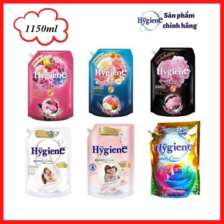 Nước xả vải HYGIENE 1150ml Thái Lan thơm lâu đậm đặc các màu dung dịch xả quần áo expert care vàng trắng đen xanh