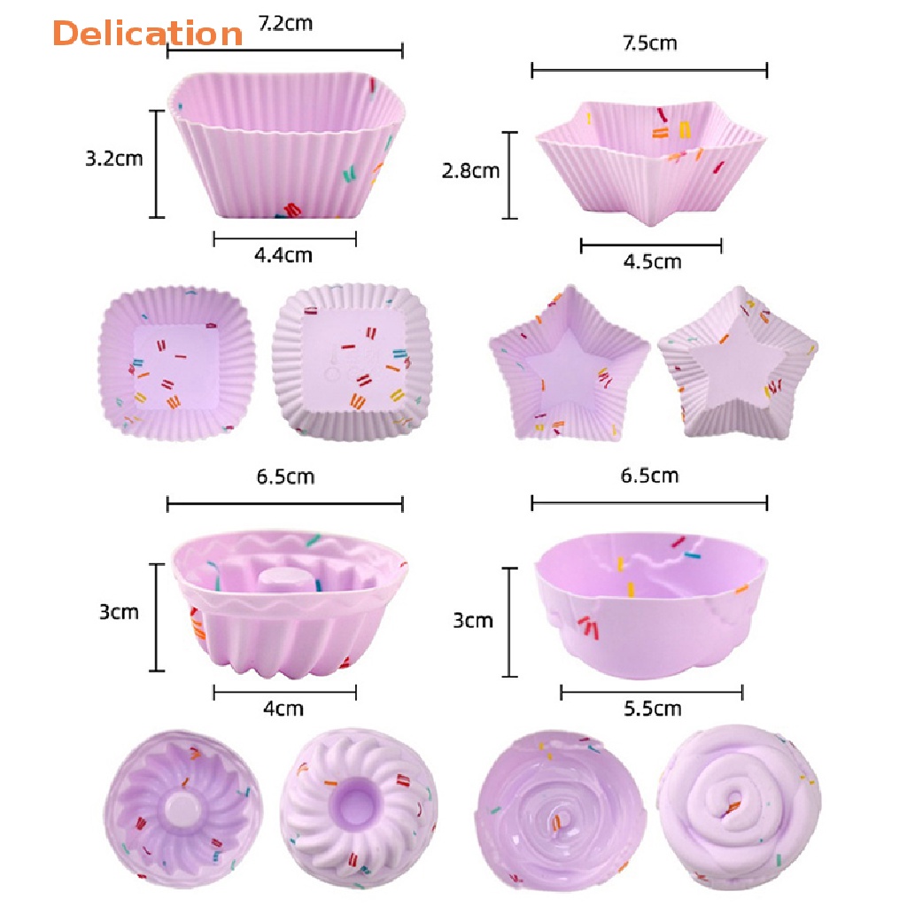 Set 12 Khuôn Silicone Làm Bánh Cupcake Muffin Tiện Dụng