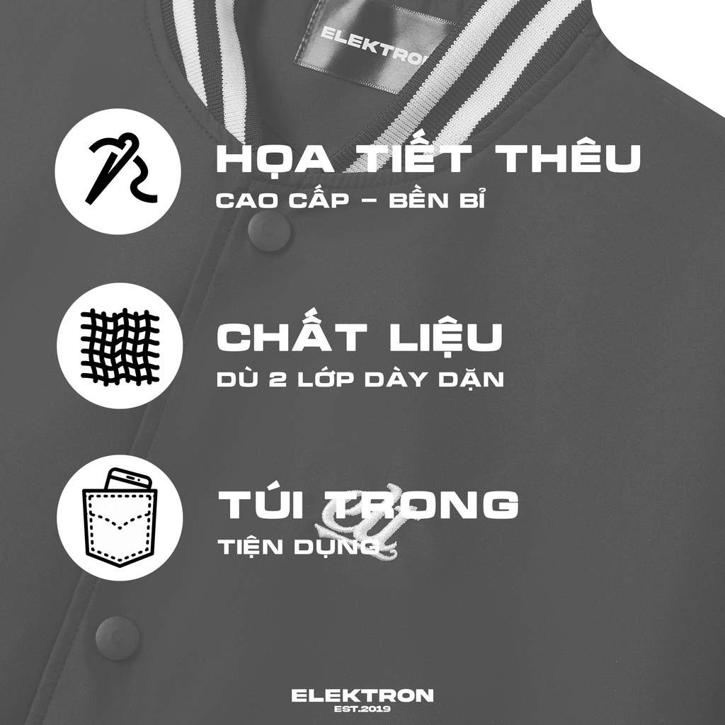 Áo Khoác Varsity Local Brand Dù 2 Lớp Elektron Clothing