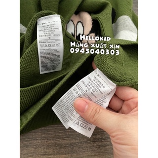 Áo len Mickey xanh kẻ cho bé