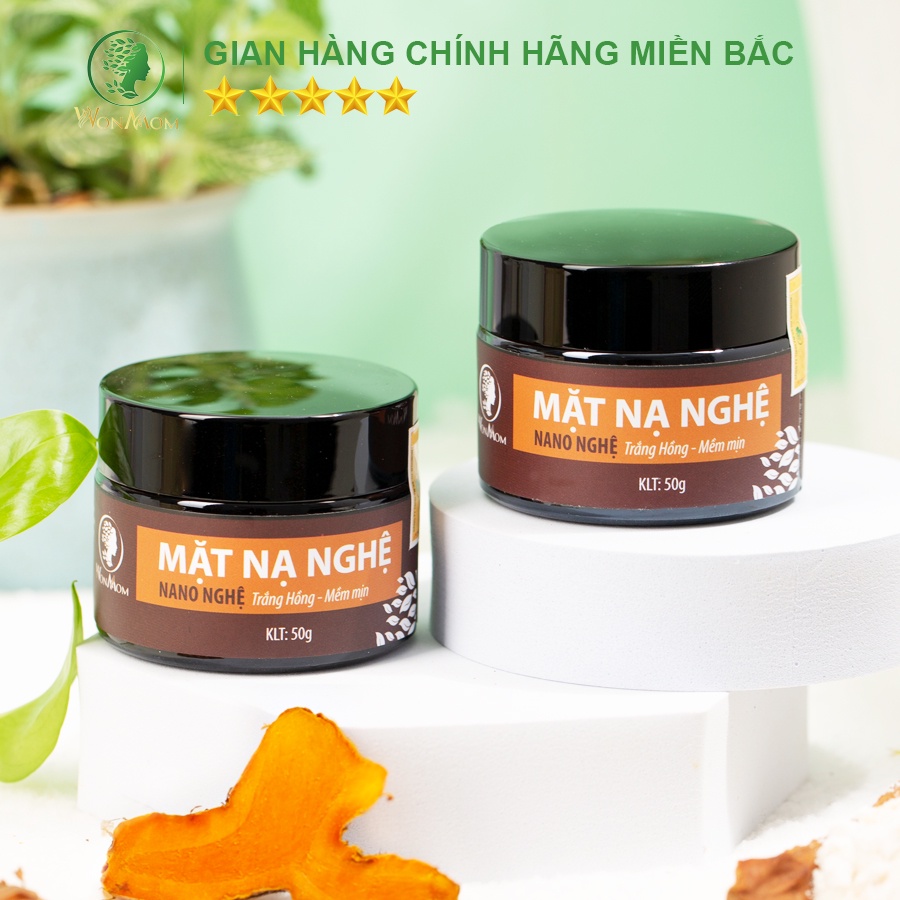 Mặt nạ nghệ thảo mộc trắng da, sạch mụn Wonmom 50g