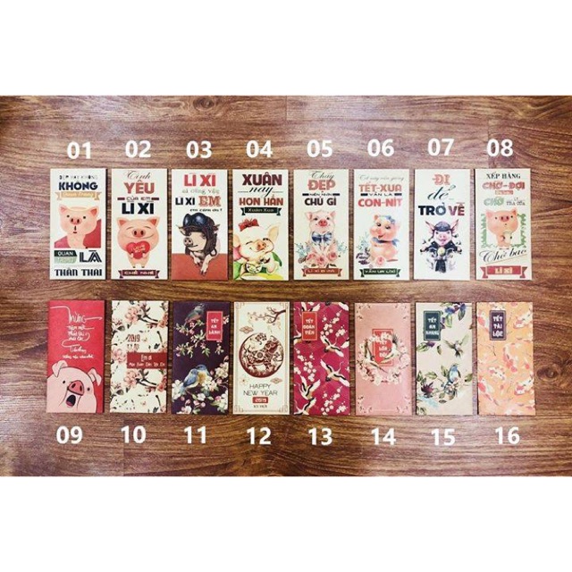 Sét 10 bao lì xì truyền thống và hottrend 2019