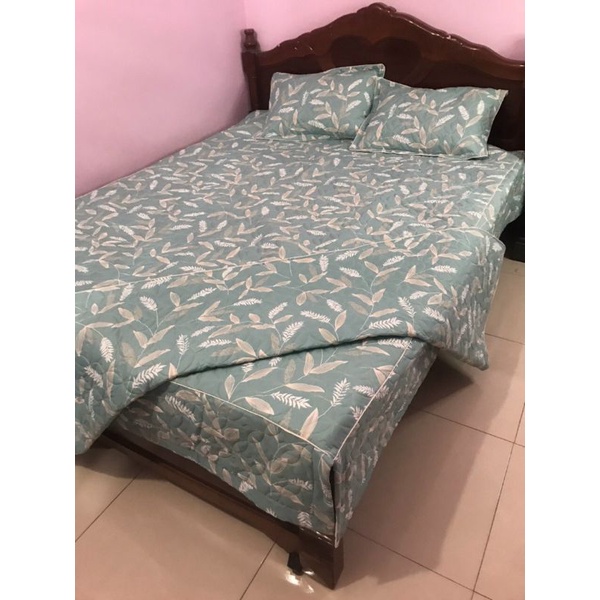 Bộ ga phủ trần bông xẻ góc 5 món cotton boly cao cấp