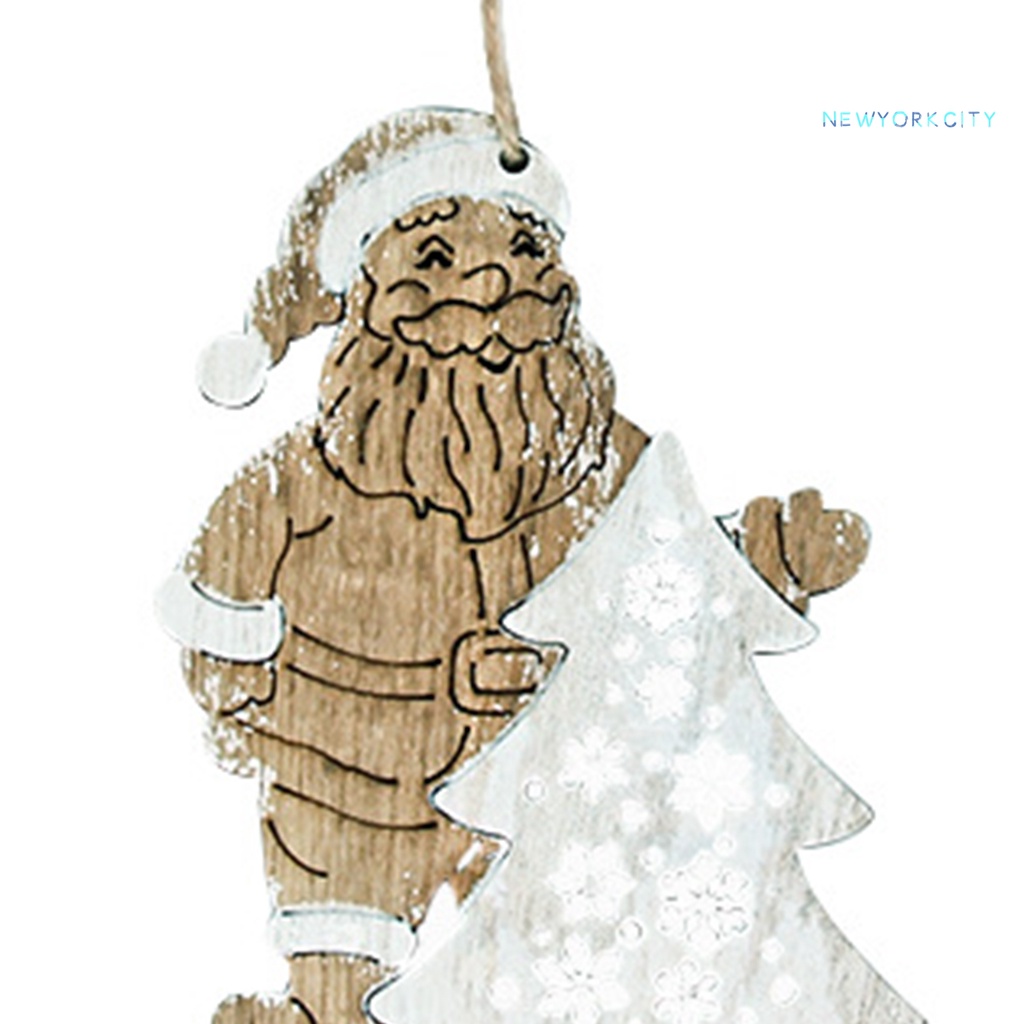 Phụ Kiện Treo Trang Trí Giáng Sinh Bằng Gỗ Hình Ông Già Noel Hoạt Hình Thân Thiện Với Môi Trường