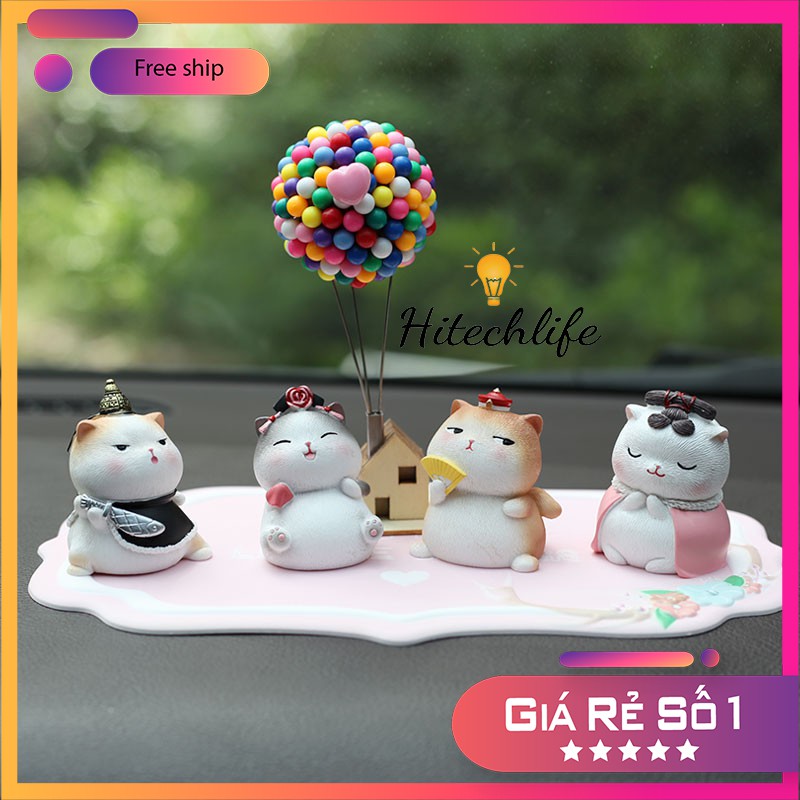 Phụ Kiện Trang Trí Xe Hơi Gia Đình Công Chúa Mèo Trang Trí Taplo Ô Tô, Bàn Làm Viêc Giá Rẻ Gồm 4 Chú Mèo Siêu Đáng Yêu | BigBuy360 - bigbuy360.vn